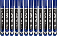 Набор маркеров перманентных Deli EU10030-P Think круглый пиш. наконечник 1.5мм синий (12шт.)