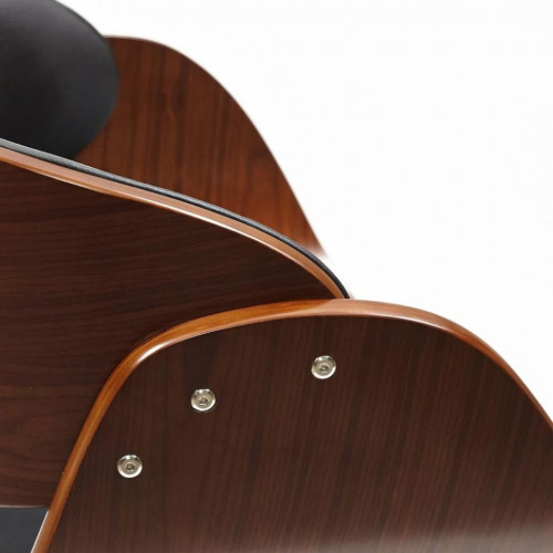 Барный стул LANDO (mod.4036), металл/дерево/экокожа, 59х51х93-114 см, высота сиденья 62-83 см, черный/орех/хром