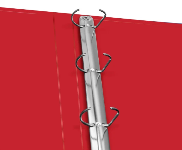 Папка на 4-х D-кольцах Бюрократ -0840/4DRED A4 пластик 0.8мм кор.40мм внутр. с вставкой красный