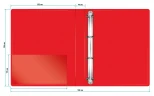 Папка на 4-х D-кольцах Бюрократ -0840/4DRED A4 пластик 0.8мм кор.40мм внутр. с вставкой красный