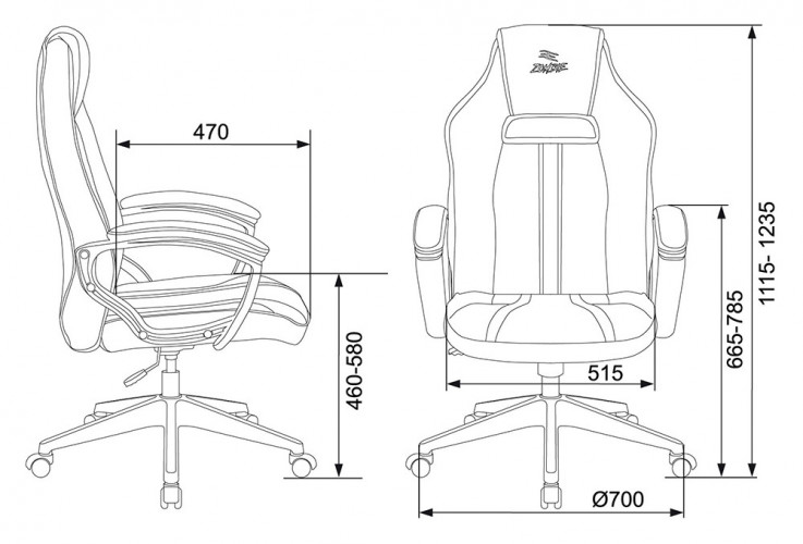 Кресло игровое Zombie A3 черный/белый эко.кожа крестов. пластик