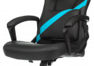 Кресло игровое Zombie DRIVER черный/голубой эко.кожа с подголов. крестов. пластик