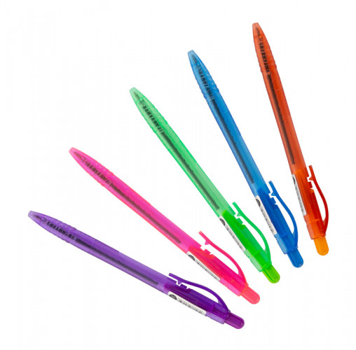 Ручка шариков. автоматическая Silwerhof TROPIC (026177-02) d=0.7мм син. черн. одноразовая ручка линия 0.5мм ассорти