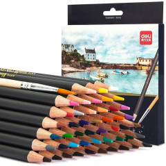 Карандаши цв. Deli 6520 Nuevo акварель. липа т.сер. корпус 48цв. коробка/европод.