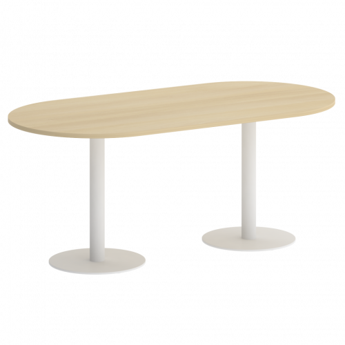 Home Office Стол овальный VR.SP-5-180.1 Акация/Белый металл 1800*900*750