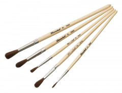 Набор кистей Silwerhof 980080 Солнечная коллекция (наб.5шт) пон.круг.№1-5 дерев.лакир.ручка