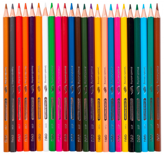 Карандаши цв. Deli EC111-24 Color Emotion шестигран. липа 24цв. пласт.туб. (24шт)