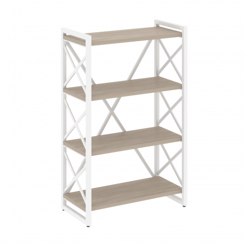 Loft Стеллаж на регулируемых опорах-4 полки VR.L-MST.O-4.8 Дуб аттик/Белый металл 800*400*1280