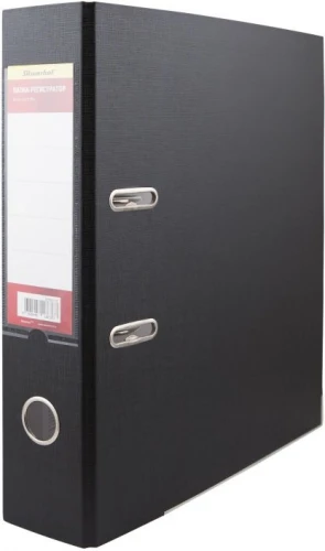 Папка-регистратор Silwerhof A4 75мм ПВХ/бумага черный мет.окант. сборная (упак.:2шт)