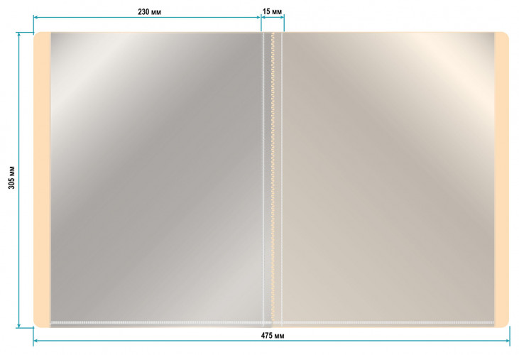 Папка-портфолио с 40 прозр.вклад. Бюрократ Gems GEMPP40CREAM A4 пластик 0.7мм карм.на лиц.стор. кремовый жемчуг