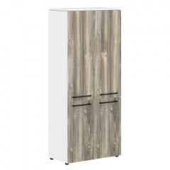 Шкаф с глухими средними и малыми дверьми MHC 85.3 Дуб Базель/Белый 854х423х1956 MORRIS
