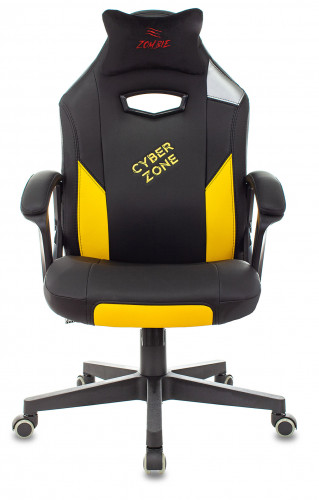 Кресло игровое Zombie HERO CYBERZONE черный/желтый эко.кожа с подголов. крестов. пластик