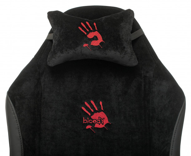 Кресло игровое A4Tech Bloody GC-450 черный текстиль/эко.кожа с подголов. крестов. металл черный