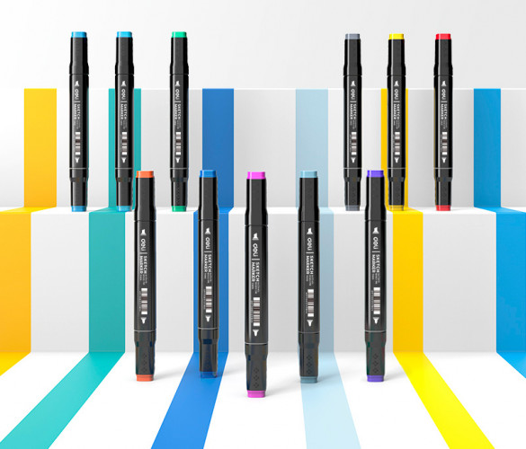 Набор маркеров для скетчинга Deli E70806-40 двойной пиш. наконечник 40цв. текстильная сумка (40шт.)