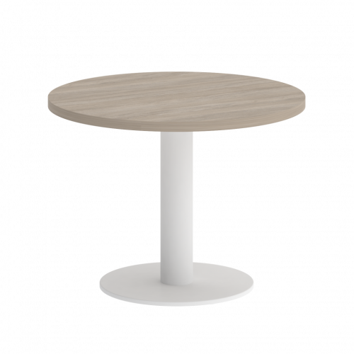 Home Office Стол журнальный круглый VR.SP-5-60.1G Дуб аттик/Белый металл 600*600*453