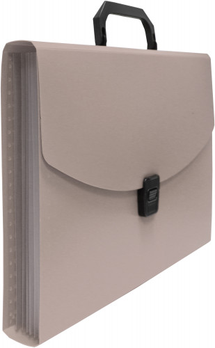 Портфель Бюрократ -BPP6GREY 6 отдел. A4 пластик 0.7мм серый