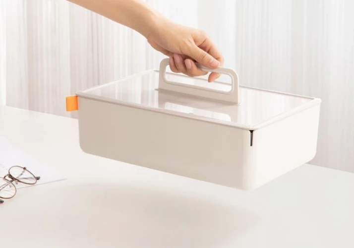 Короб для хранения Deli XDM16grey 2отд. 317x212x142,5мм серый/серый пластик