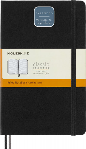 Блокнот Moleskine CLASSIC EXPENDED QP060EXP Large 130х210мм 400стр. линейка твердая обложка черный