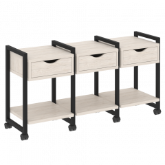 Loft Тумба на колесных опорах наборная. Вариант №4 VR.L-TN-4.K Денвер светлый/Чёрный металл 1440*460*767