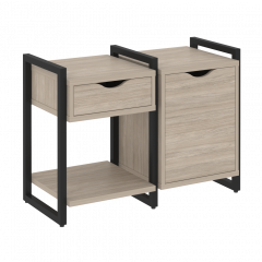 Loft Тумба на регулируемых опорах наборная. Вариант №3 VR.L-TN-3.O Дуб аттик/Чёрный металл 970*460*719