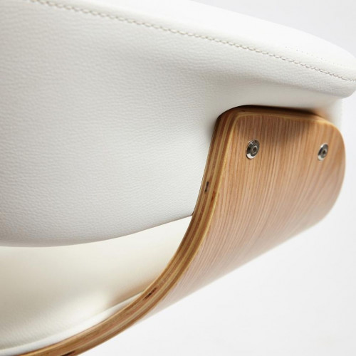 Барный стул VIMTA (mod.4021S), металл/дерево/экокожа, 60х51х91,5-112,5 см, высота сиденья 61,5-82,5 см, белый/натуральный/хром