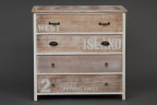 Комод с 4 ящиками Secret De Maison ISLAND ( mod. HX16-008NS ), paulownia, мдф, 90x45x86см, butter white/brown (слоновая кость/коричневый)