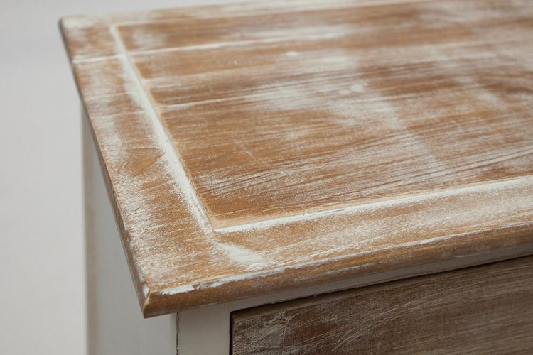 Комод с 4 ящиками Secret De Maison ISLAND ( mod. HX16-008NS ), paulownia, мдф, 90x45x86см, butter white/brown (слоновая кость/коричневый)