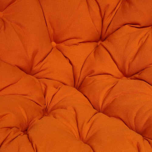 Кресло "PAPASAN"  23/01 W /с подушкой/, Antique brown (античный черно-коричневый), ткань Оранжевый, С 23