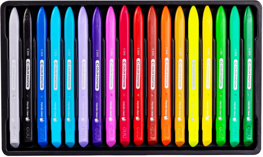Восковые мелки Deli EC20010 Color Emotion трехгранные 18цв. картон.кор./европод.