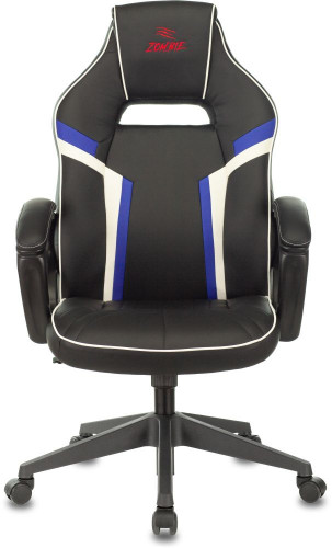 Кресло игровое Zombie Z3 черный/синий эко.кожа с подголов. крестов. пластик