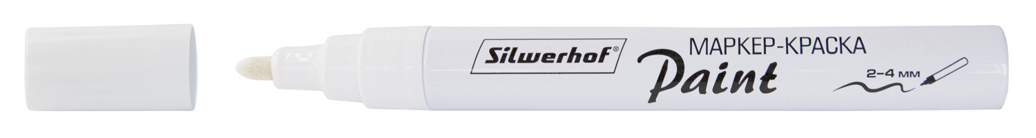 Маркер лаковый Silwerhof Paint пулевидный пиш. наконечник 2-4мм металический корпус белый