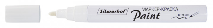 Маркер лаковый Silwerhof Paint пулевидный пиш. наконечник 2-4мм металический корпус белый