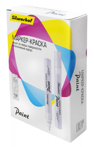 Маркер лаковый Silwerhof Paint пулевидный пиш. наконечник 2-4мм металический корпус белый