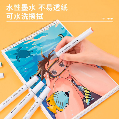 Набор маркеров для скетчинга Deli 70804-12 двойной пиш. наконечник 12цв. пластиковая коробка (12шт.)