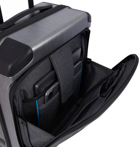 Чемодан Piquadro PQ LIGHT PREMIUM (BV4426PQLP/GRN) 40x55x20см 38л. 3.47кг. поликарбонат/алюм./натур.кожа серый