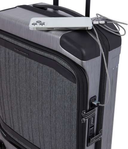 Чемодан Piquadro PQ LIGHT PREMIUM (BV4426PQLP/GRN) 40x55x20см 38л. 3.47кг. поликарбонат/алюм./натур.кожа серый