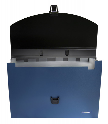 Портфель Silwerhof Perlen 322716-02 6 отдел. A4 пластик синий металлик