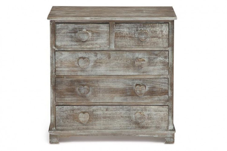 Комод с 5 ящиками  Secret De Maison AMOUR ( mod. HX16-004NS ), paulownia, мдф, 74x38x74см, Натуральный Антик