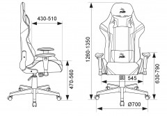 Кресло игровое Zombie Z4 черный/синий эко.кожа крестов. пластик