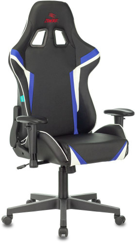 Кресло игровое Zombie Z4 черный/синий эко.кожа крестов. пластик