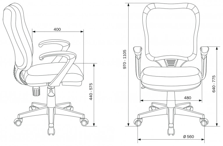 Кресло Бюрократ Ch-540AXSN серый 26-25 крестов. пластик