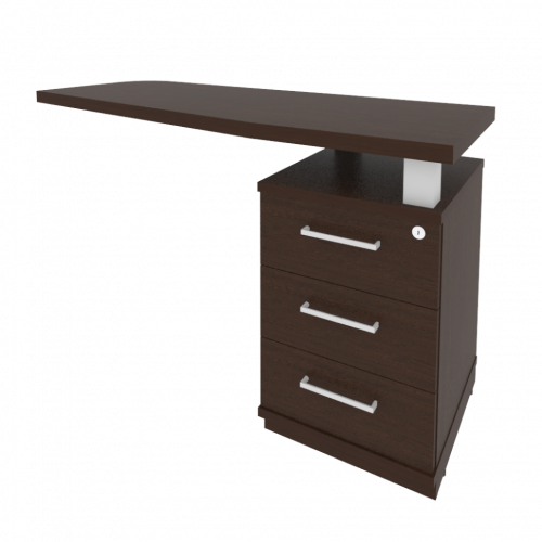 First Тумба приставная с топом правая KTP-2 (R) Венге 1300*500*765