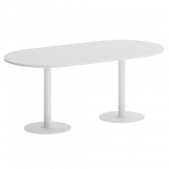 Home Office Стол овальный VR.SP-5-180.1 Белый бриллиант/Белый металл 1800*900*753