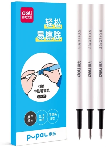 Стержень для гелевых ручек Deli (SA456BLACK) 0.5мм пулевидныйпиш. наконечник стираемые чернила черный