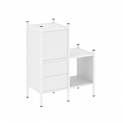 Loft Прямой стеллаж наборный VR.L-11 Белый бриллиант/Белый металл 862*446*1047