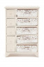 Комод с 5-ю корзинами и 5-ю ящиками Secret De Maison CABAS ( mod. 4323 ), paulownia, мдф, 50x30x73см, butter white (слоновая кость), ткань -розочки