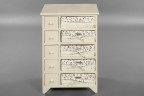 Комод с 5-ю корзинами и 5-ю ящиками Secret De Maison CABAS ( mod. 4323 ), paulownia, мдф, 50x30x73см, butter white (слоновая кость), ткань -розочки