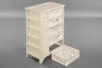 Комод с 5-ю корзинами и 5-ю ящиками Secret De Maison CABAS ( mod. 4323 ), paulownia, мдф, 50x30x73см, butter white (слоновая кость), ткань -розочки
