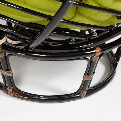 Кресло "PAPASAN"  23/01 W /с подушкой/, Antique brown (античный черно-коричневый), флок Олива, 23