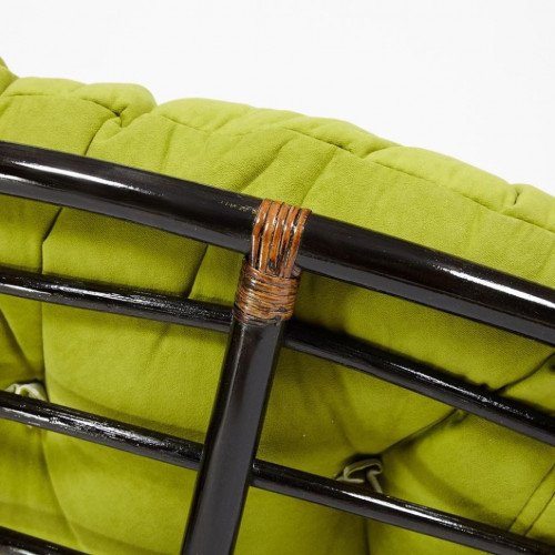 Кресло "PAPASAN"  23/01 W /с подушкой/, Antique brown (античный черно-коричневый), флок Олива, 23